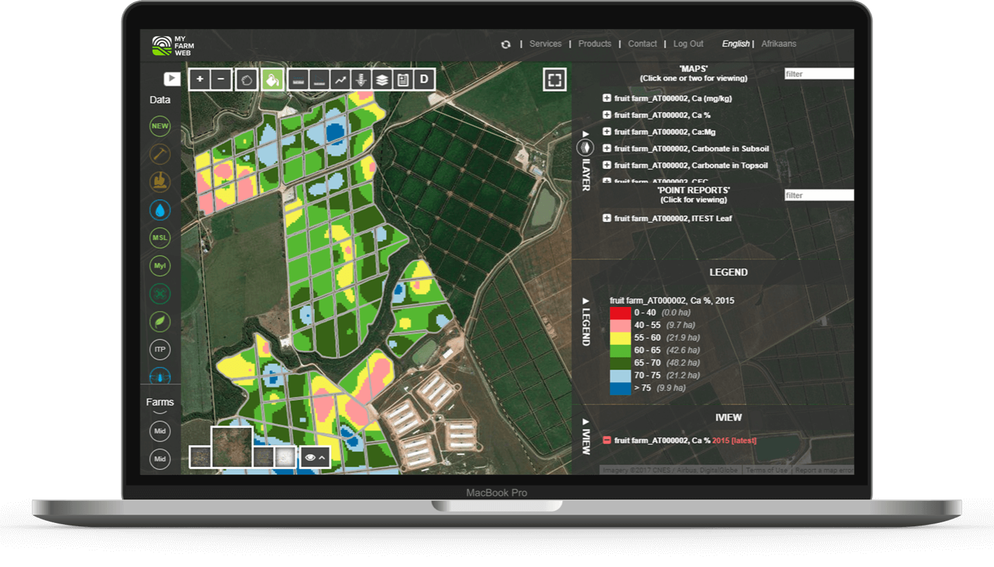 MyFarmWeb website on a laptop